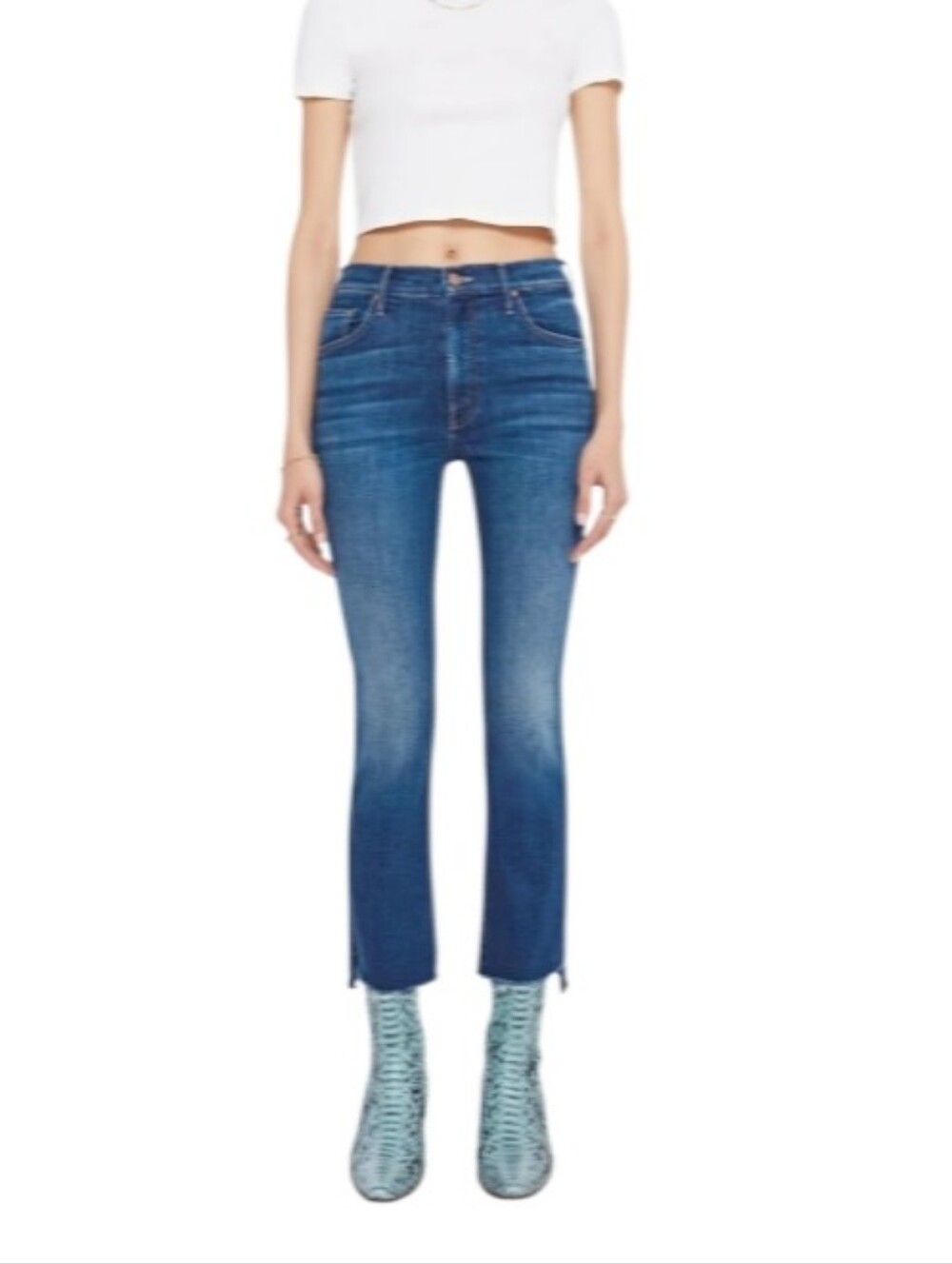 Mother Stunner Zip Ankle Step Fray Denim Jeans